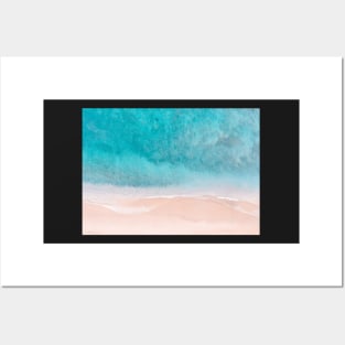 Beach, sea mist waves Posters and Art